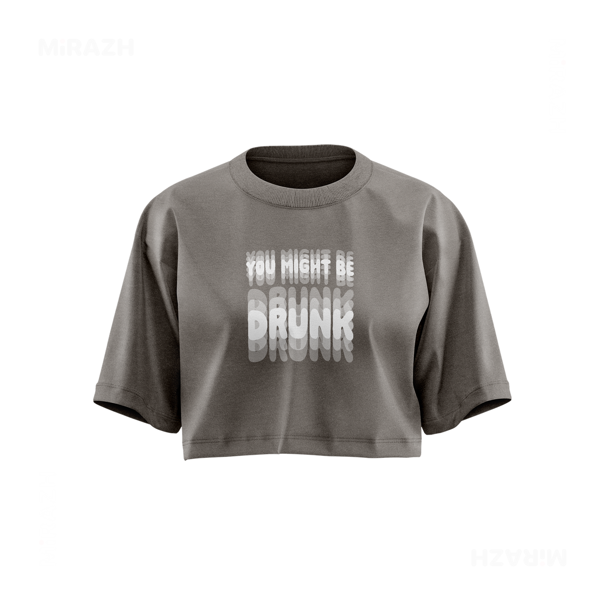 YouMightBeDrunk Over Sized Crop Top 01 Faded Grey