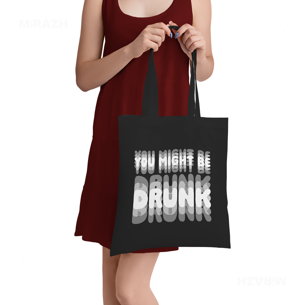 YouMightBeDrunk Tote Bags 05 Black