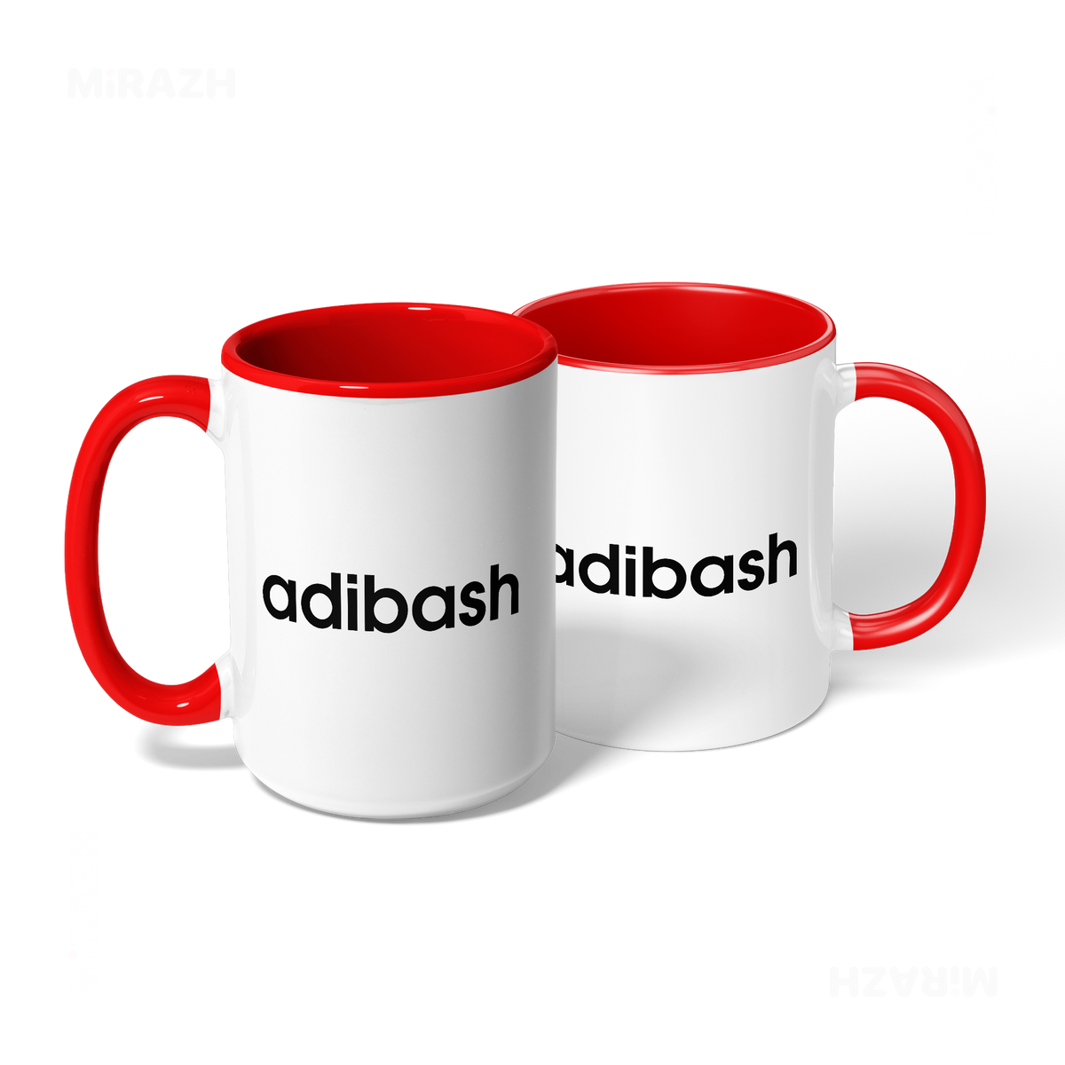 adibash Ceramic Mug 08 White Red