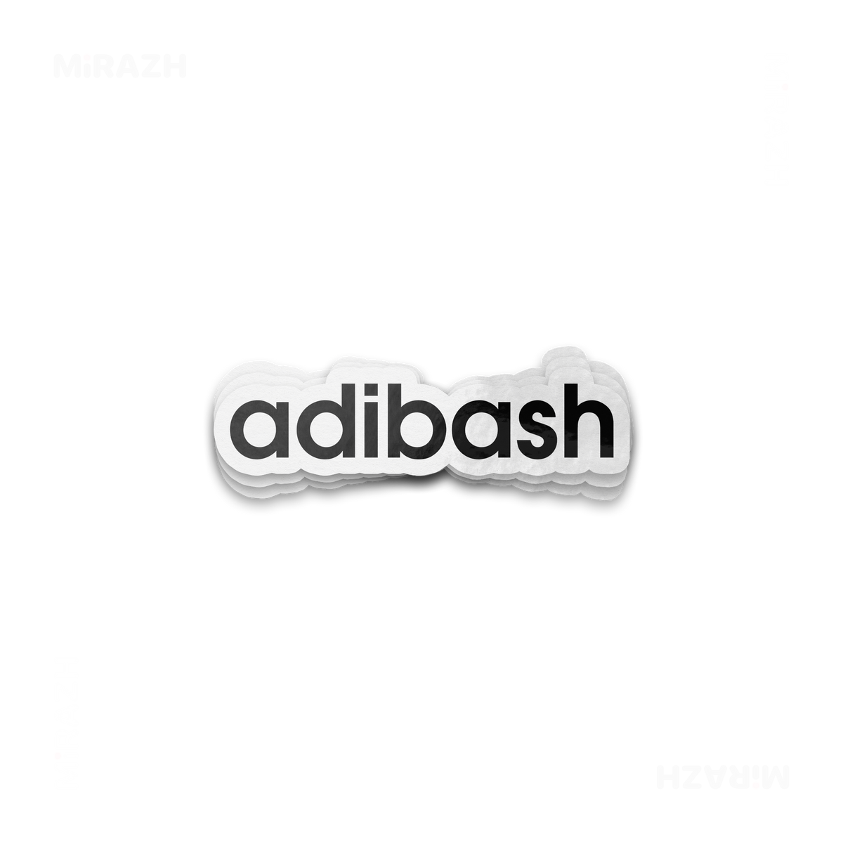 adibash Die Cut Outdoor Sticker 01 White