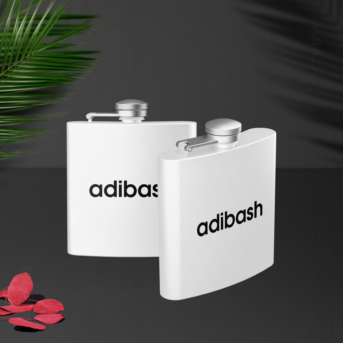 adibash Hip Flasks 02 White