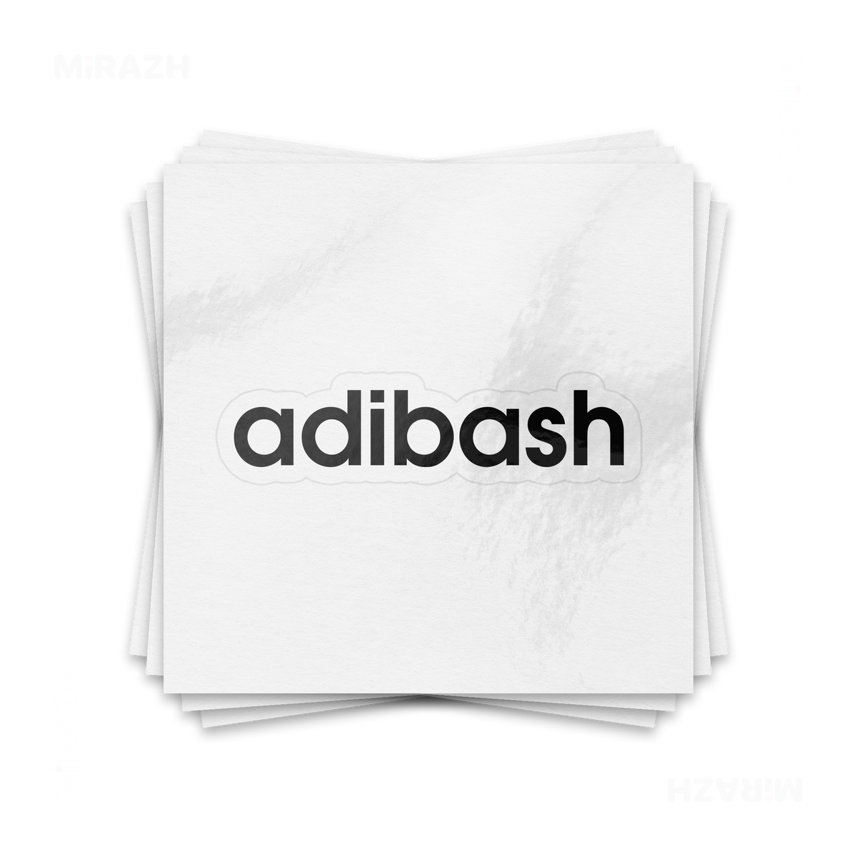 adibash Kiss Cut Sticker 01 White