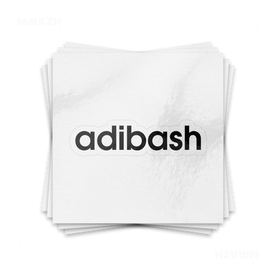 adibash Kiss Cut Sticker 01 White