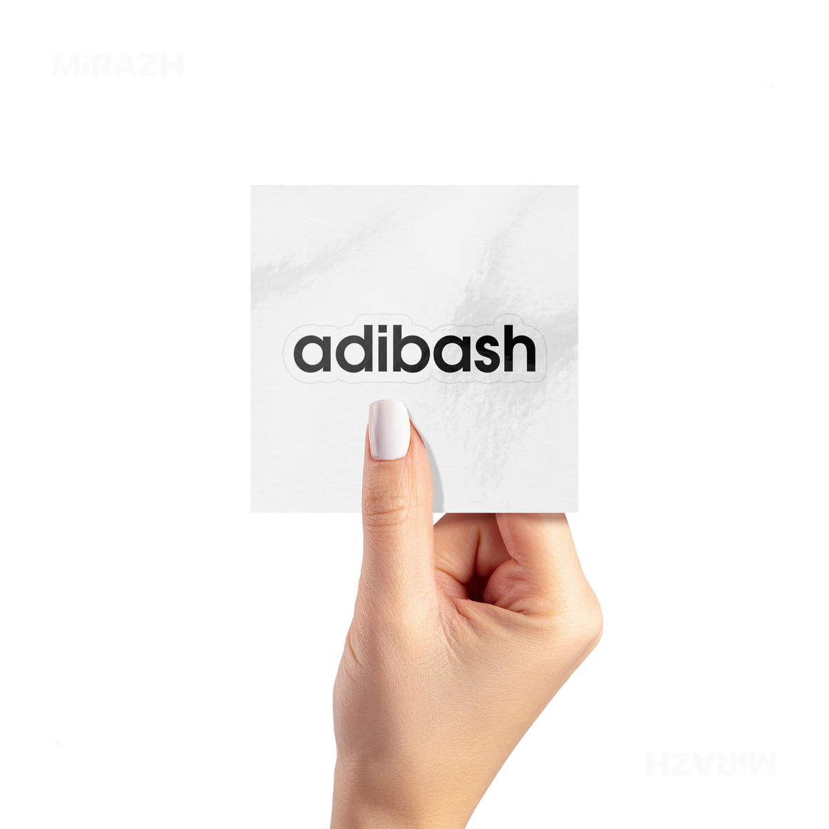 adibash Kiss Cut Sticker 02 White