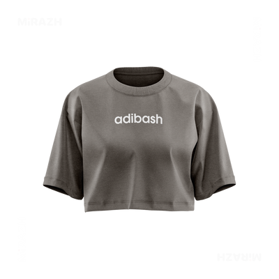 adibash Over Sized Crop Top 01 Faded Grey
