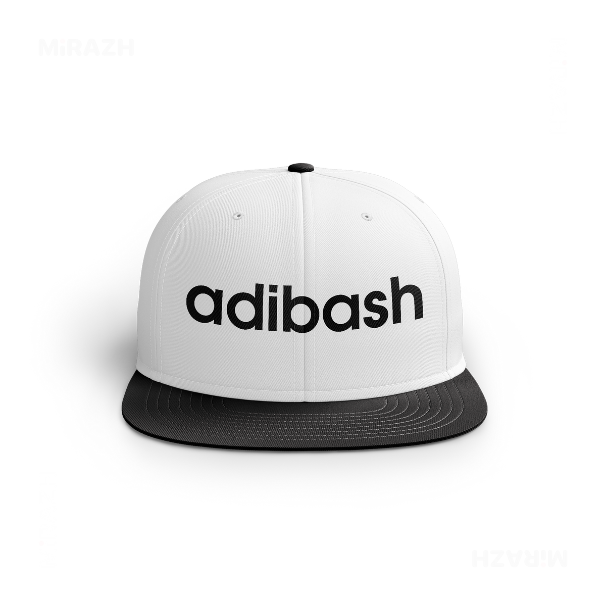 adibash Snapback Caps 01 White Black DTF