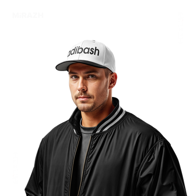 adibash Snapback Caps 02 White Black DTF