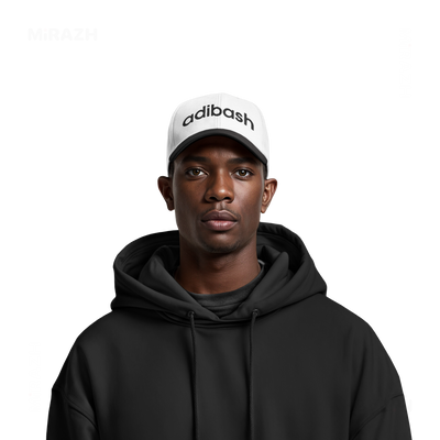 adibash Snapback Caps 06 White Black DTF
