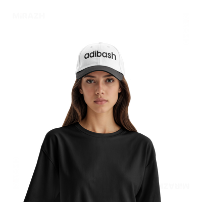 adibash Snapback Caps 07 White Black DTF